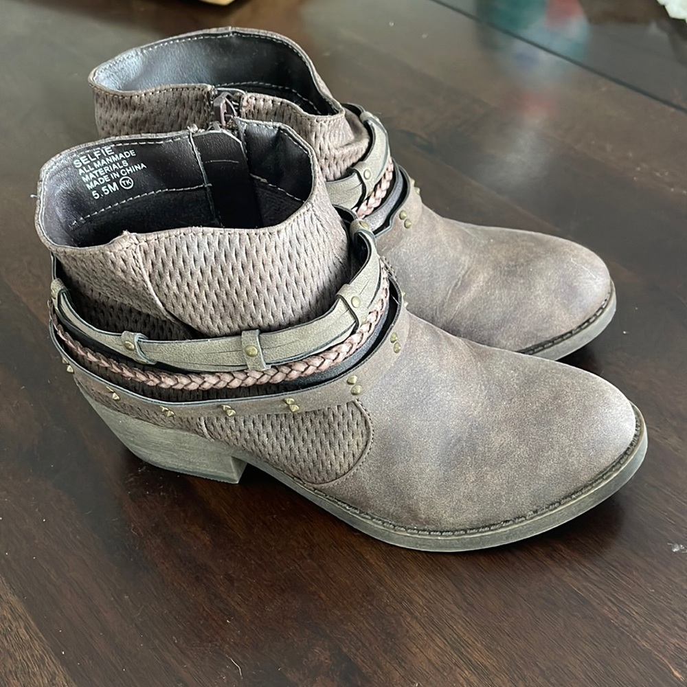 Brown ankle booties